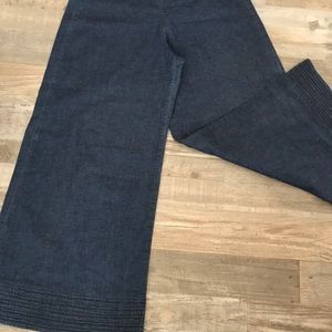 Denim Wide Legged Cropped Pants